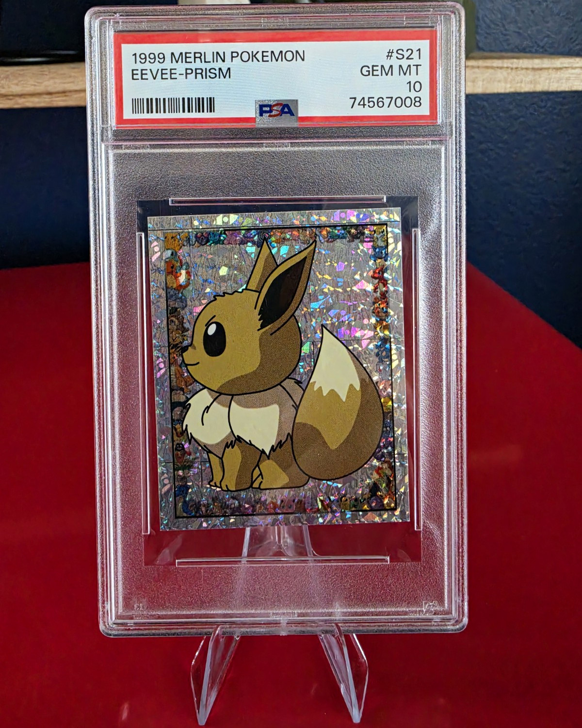 Merlin Pokemon TCG Eevee Prism Holo 1999 #S21 PSA 10 Graded Card