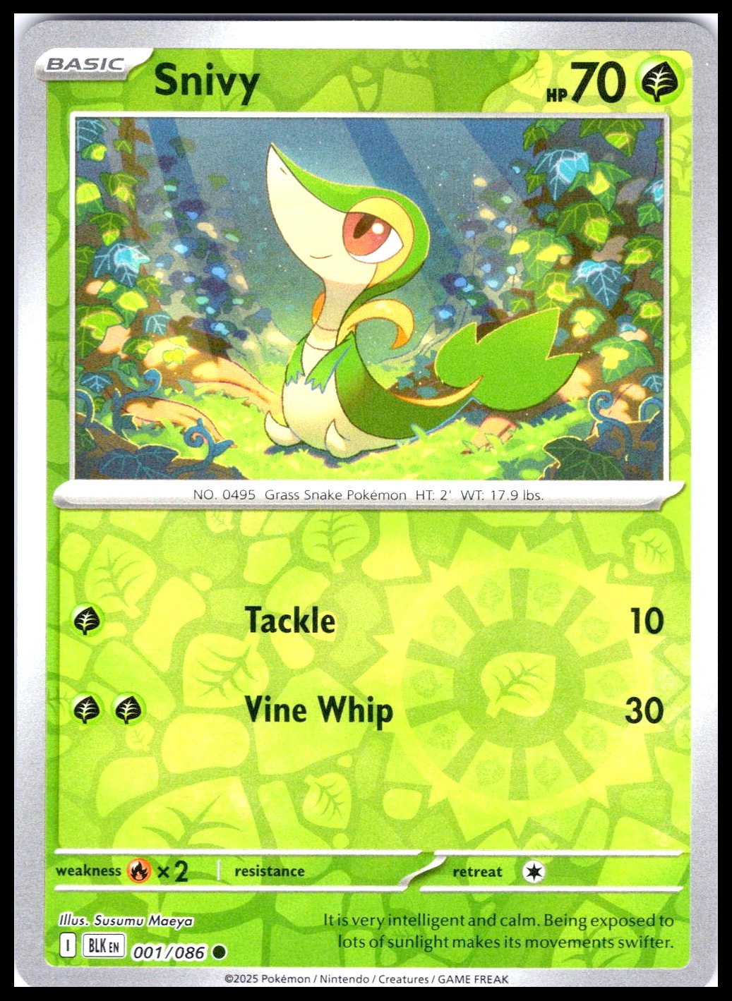 SNIVY – Susumu Maeya – Pokemon 001/086 BLK Black Bolt – Reverse Holo NM/M