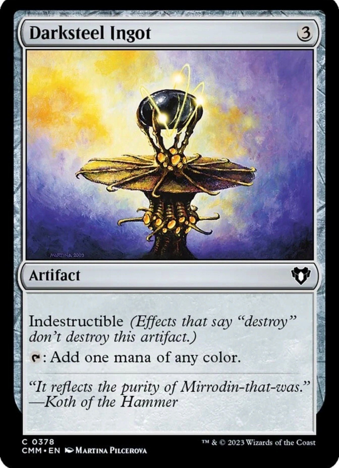 X 1 Darksteel Ingot NM-M Commander Masters 378 MTG Magic The Gathering
