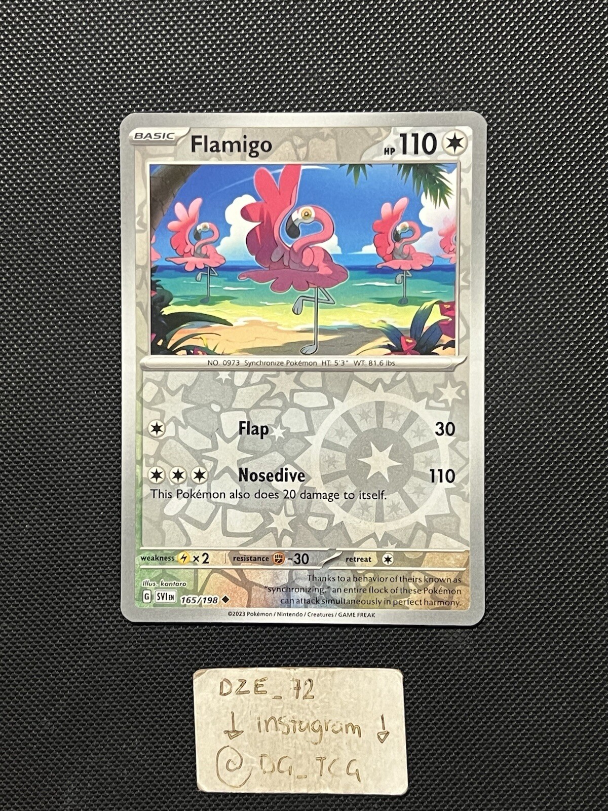 Pokemon Scarlet & Violet – Flamigo – 165/198 – Reverse Holo – M/NM