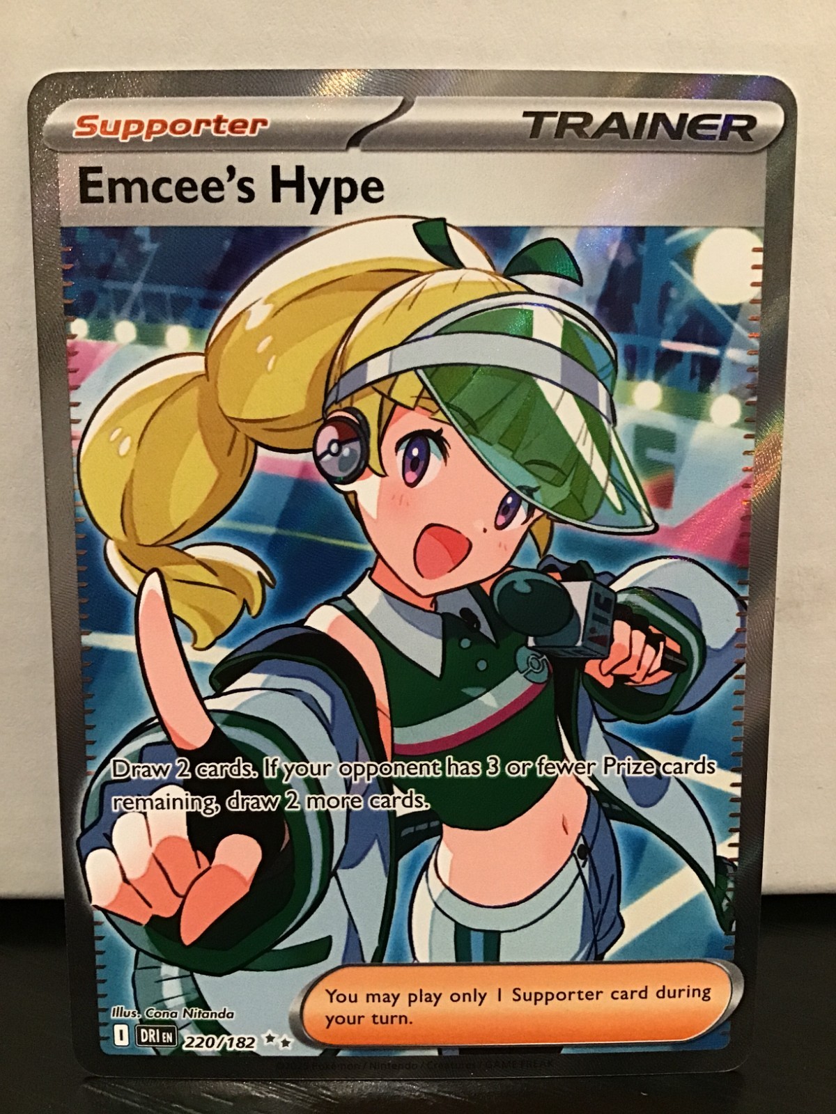 Emcee’s Hype 220/182 Pokemon Destined Rivals Ultra Rare Full Art Holo