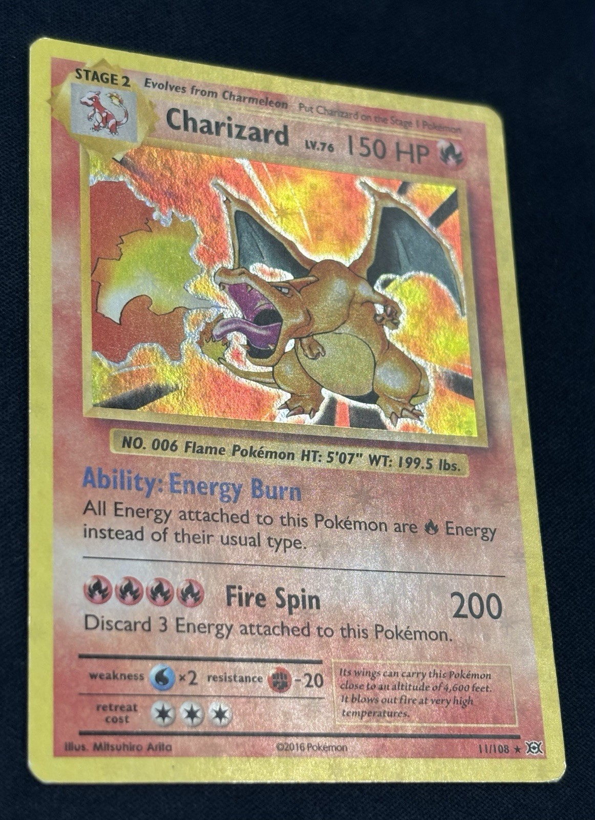 (Holo Bleed) Charizard 11/108 Evolutions Holo Pokemon Single