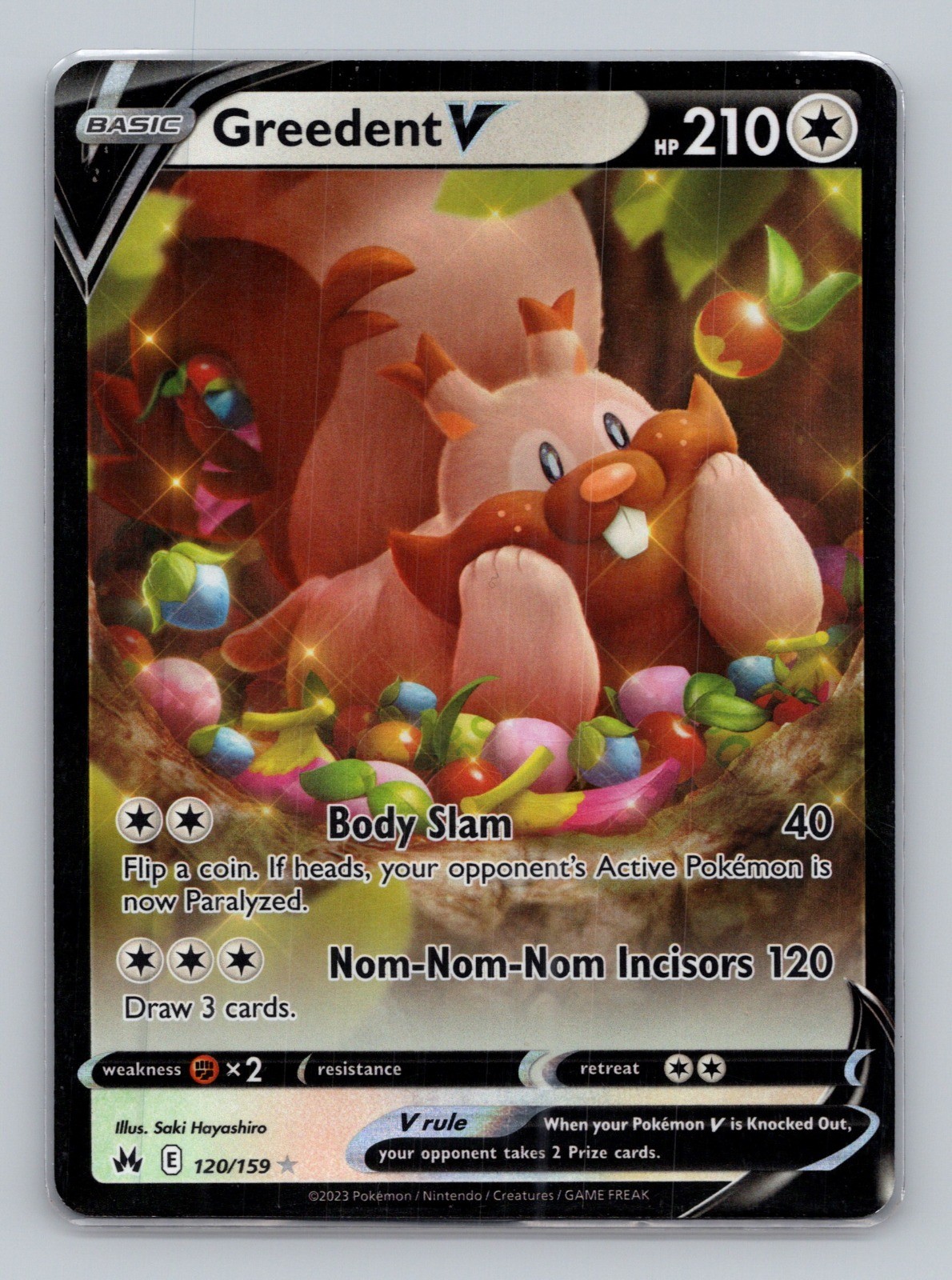 Greedent V 120/159 Ultra Rare SWSH: Crown Zenith Saki Hayashiro NM