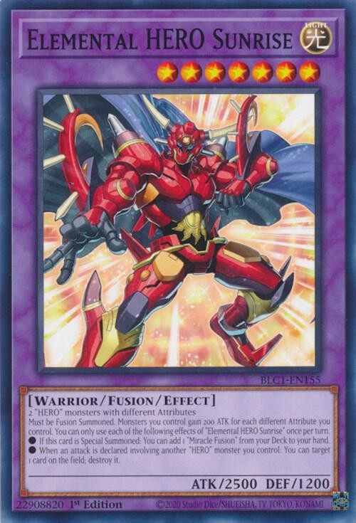 Yugioh Elemental HERO Sunrise 1st Edition Common BLC1-EN155 NM