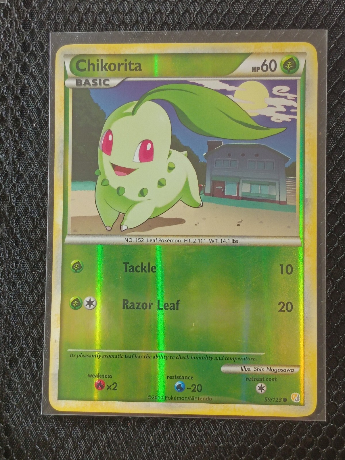 NM single Chikorita 59/123 Heartgold & Soulsilver Reverse Holo