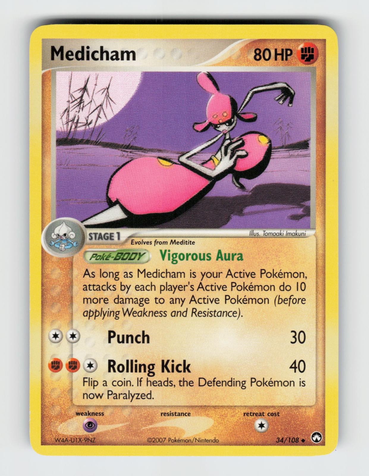 Medicham 34/108 Uncommon Power Keepers Pokemon 2007 LP Imakuni