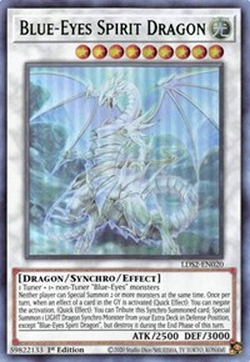 Yugioh – Blue-Eyes Spirit Dragon (Green) (Ultra Rare) (1st Ed) – LDS2-EN020 (P)