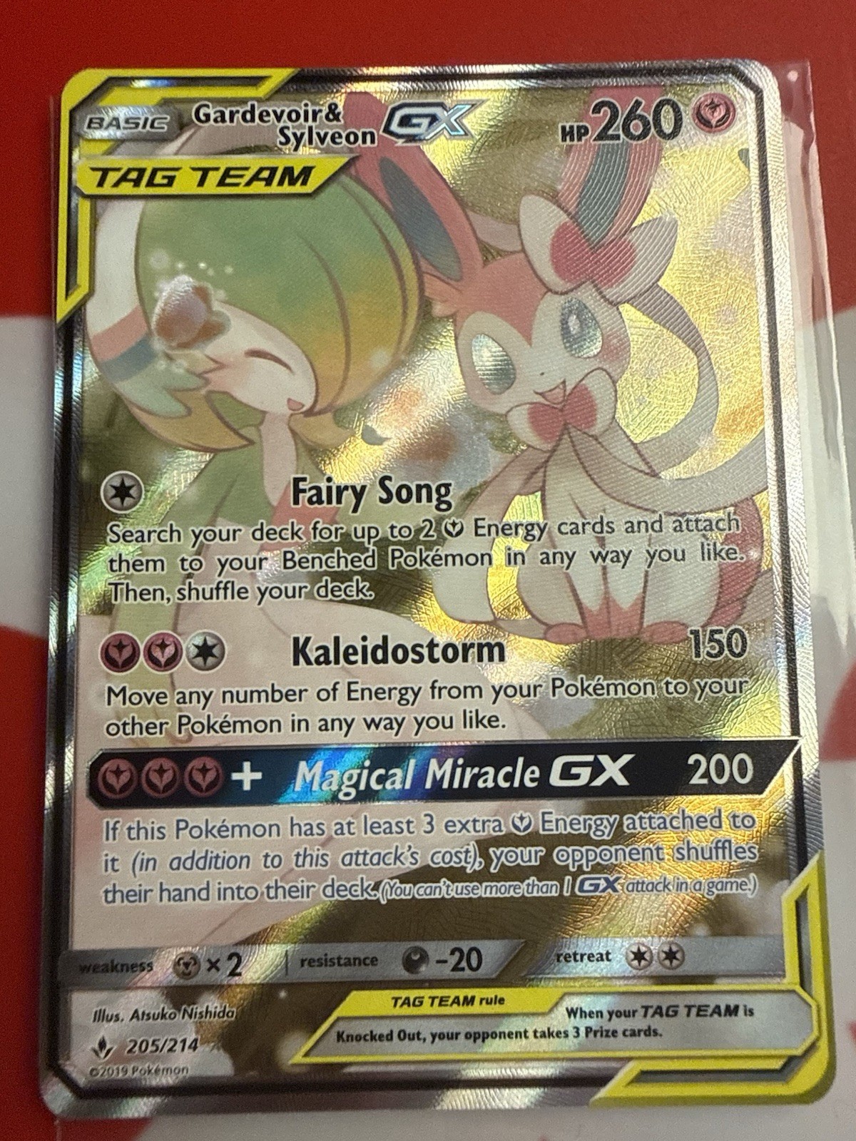 2019 Pokémon Tag Team Gardevoir & Sylveon GX 205/214 Full Art Holo