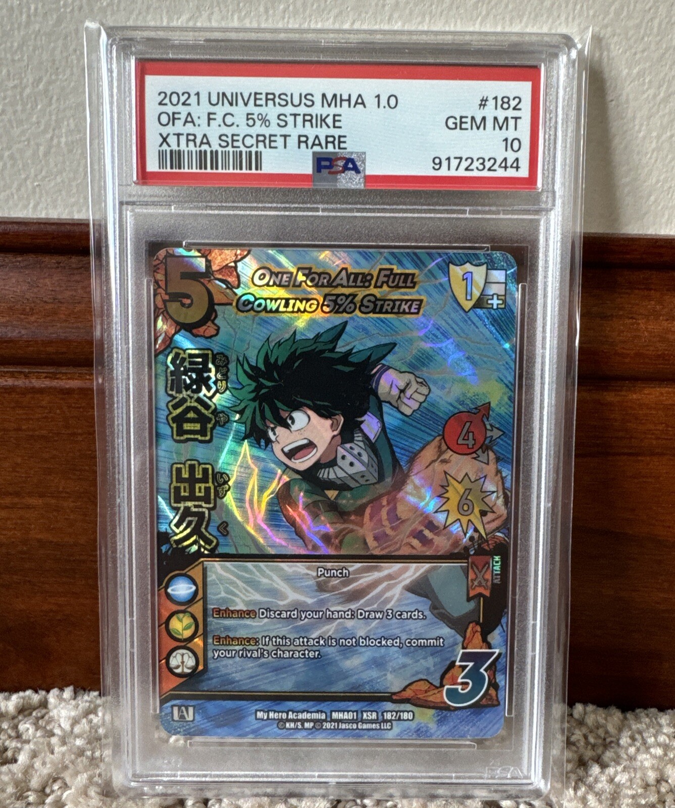 2021 My Hero Academia 1st Edition One For All: Full Cowling 5% Strike PSA 10 Gem