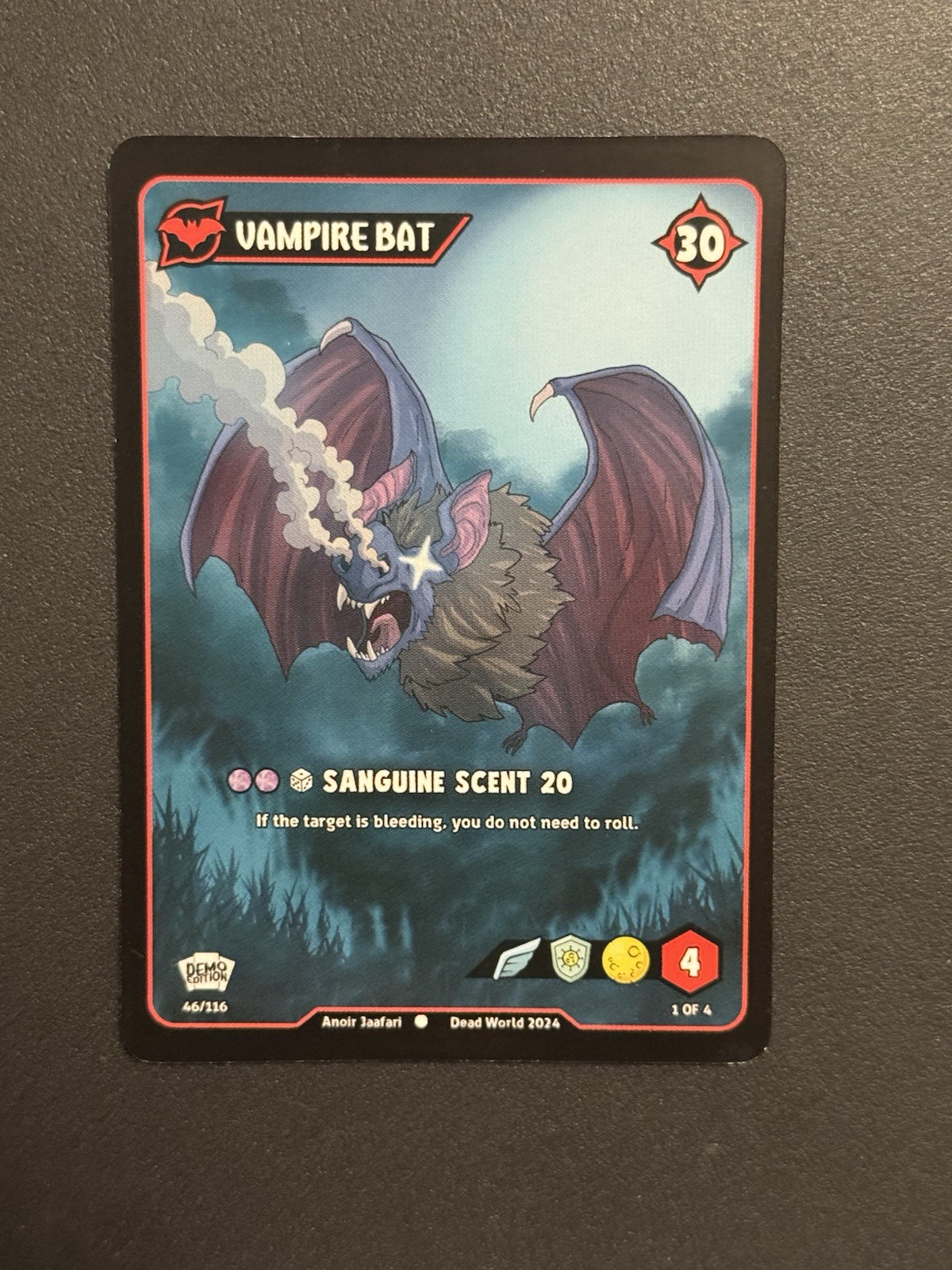 Dead World TCG Vampire Bat 46/116 DEMO EDITION Non Holo Card 2024