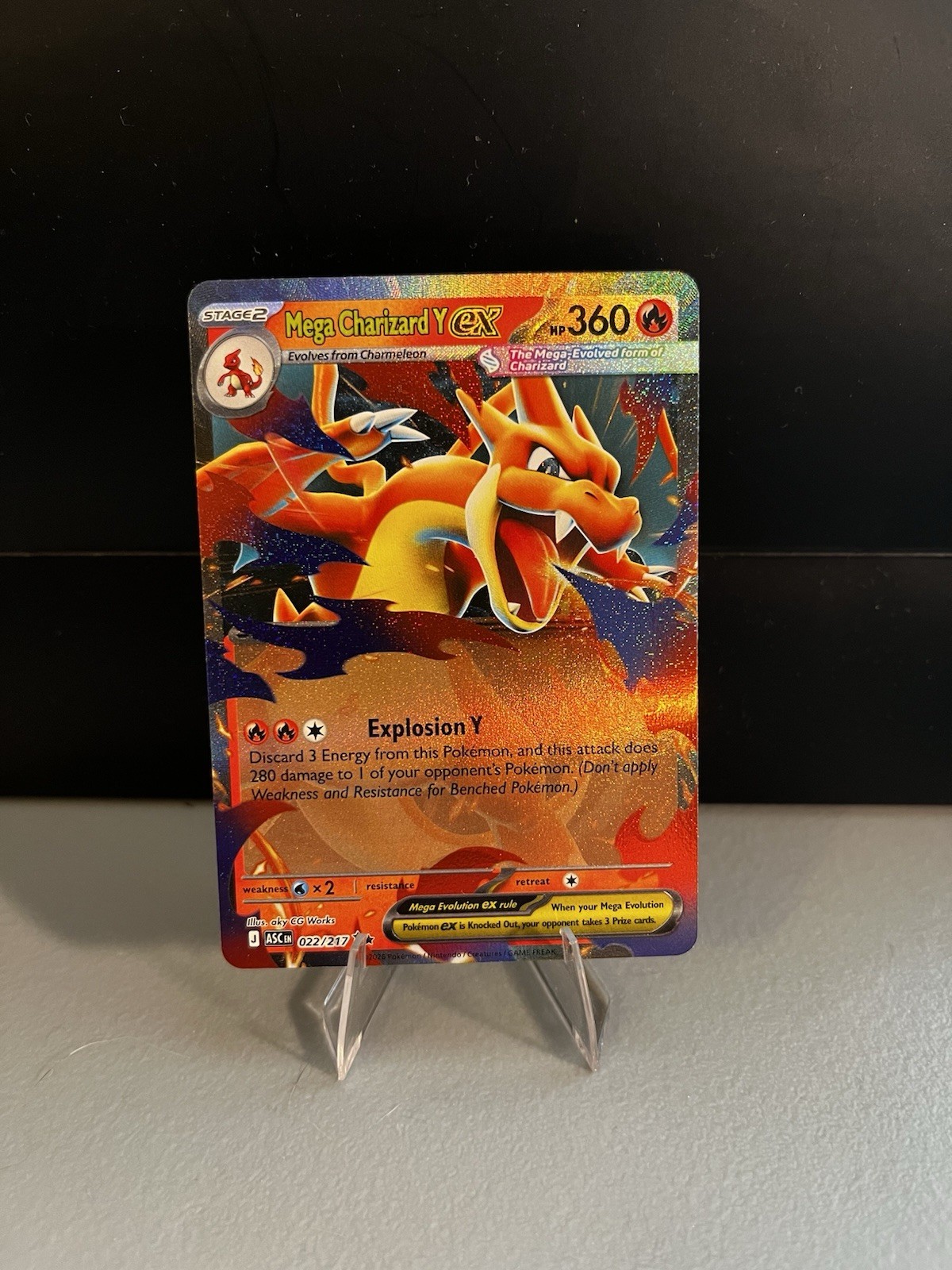 🔥Mega Charizard Y EX 360 HP Explosion Y Stage 2 Holo Pokémon Card 022/217