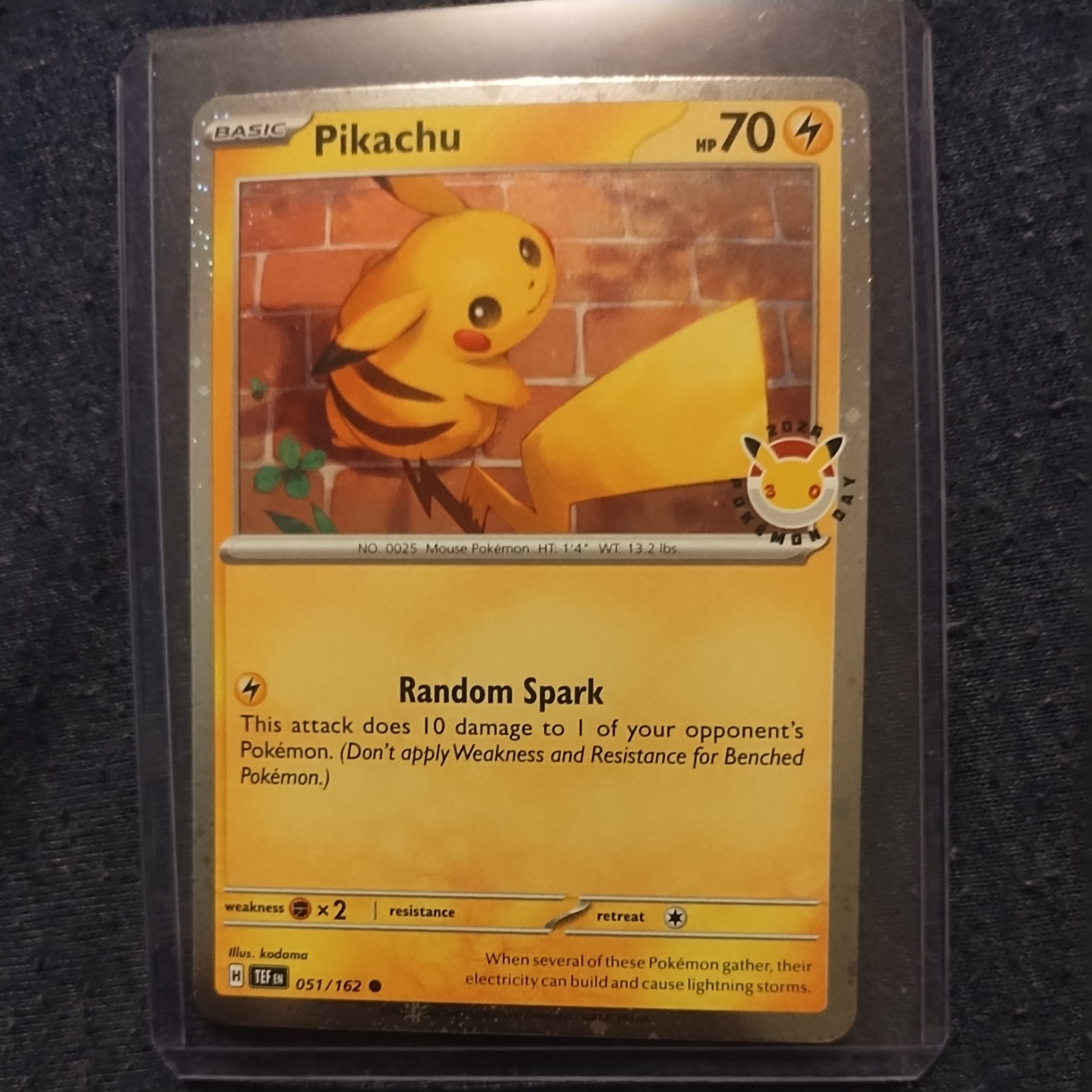 2026 Pikachu 051 🌀FART SWIRL🌀 Stamped Pokemon Day 30th Anniversary Promo Card