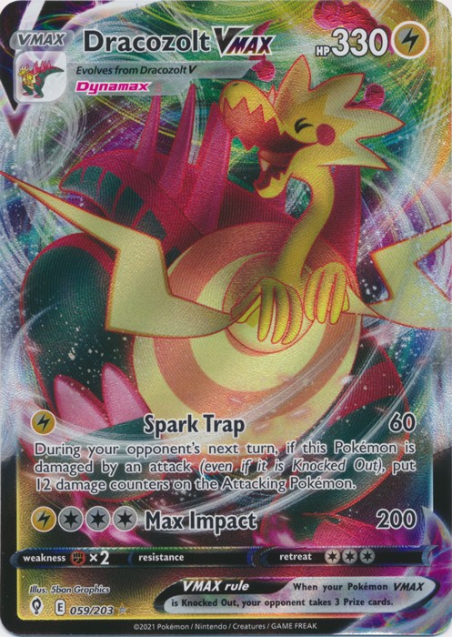 Holo Dracozolt VMAX 059/203 Ultra Rare SWSH07: Evolving Skies