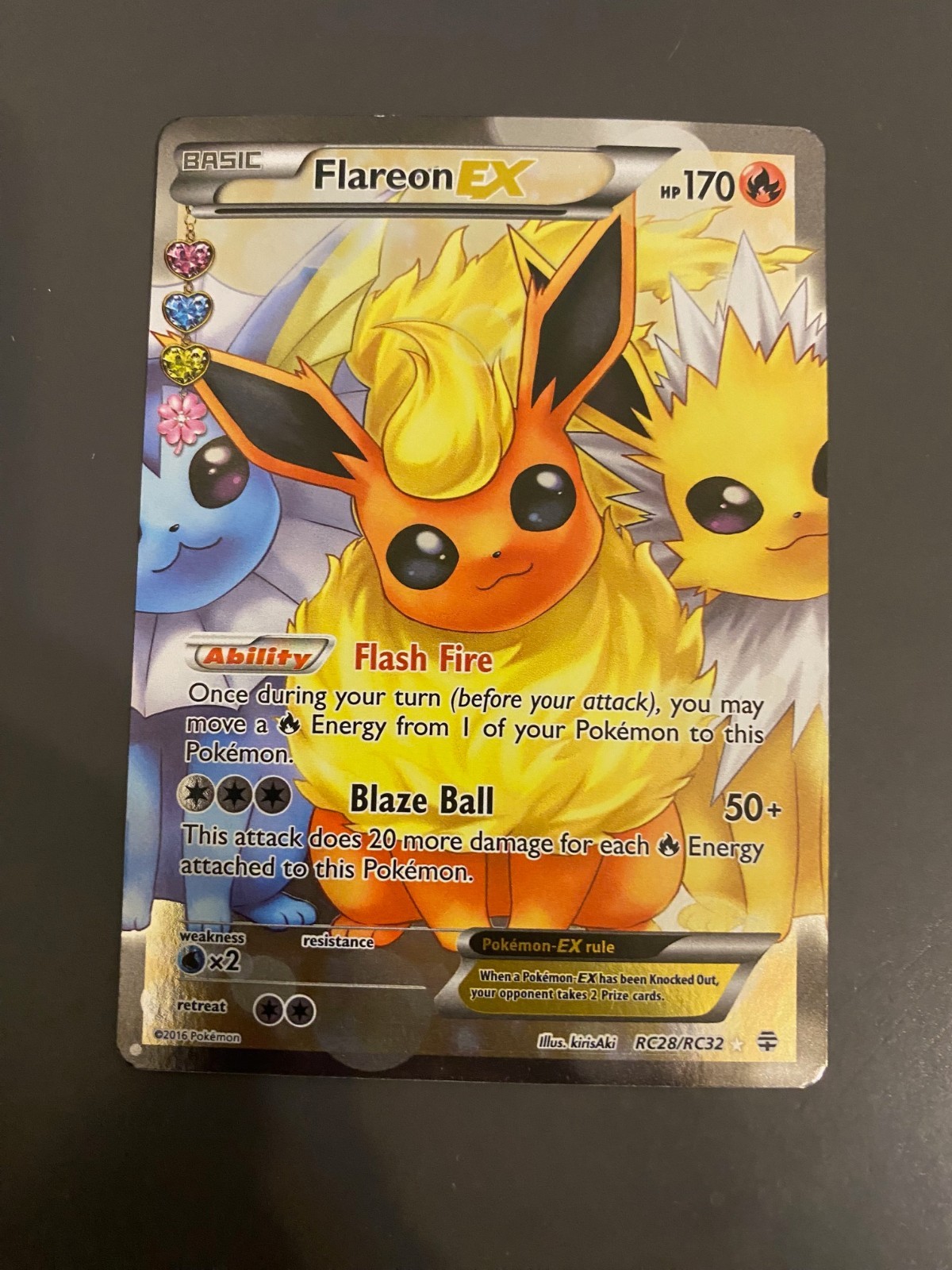 Pokemon Flareon EX Full Art Generations Radiant Collection 28/32