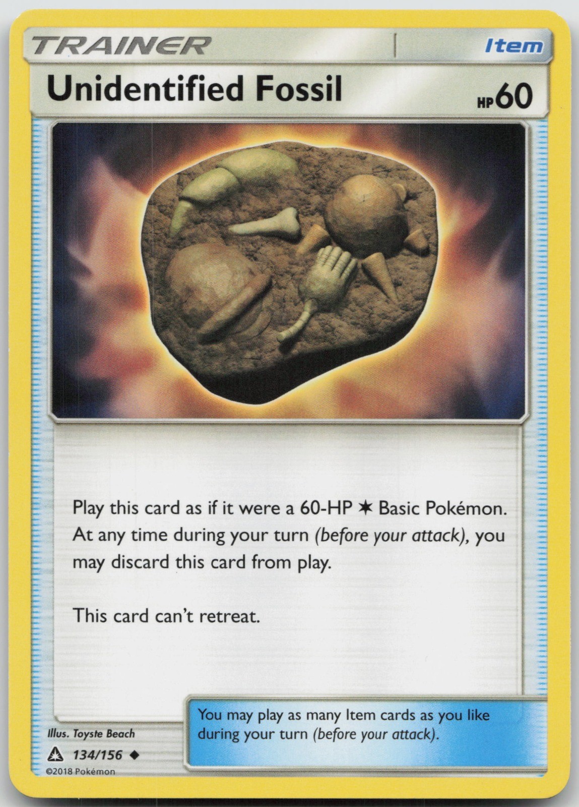 Unidentified Fossil Uncommon SM – Ultra Prism 134/156 NM Toyste Beach