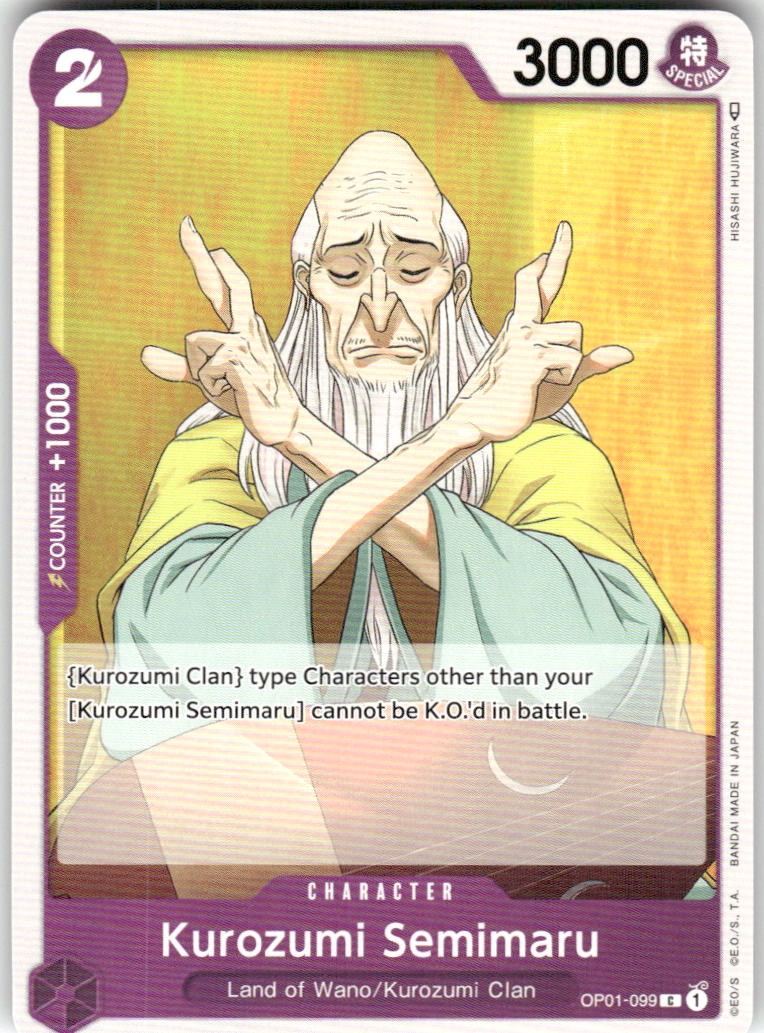 Kurozumi Semimaru OP01-099 Common Romance Dawn One Piece Near Mint
