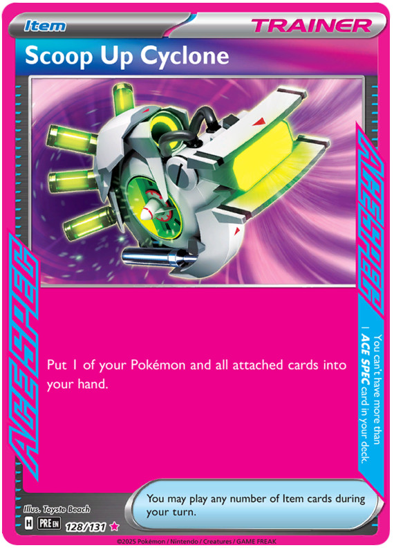 SCOOP UP CYCLONE 128/131 PRISMATIC EVOLUTIONS POKEMON (ACE SPEC, NM)