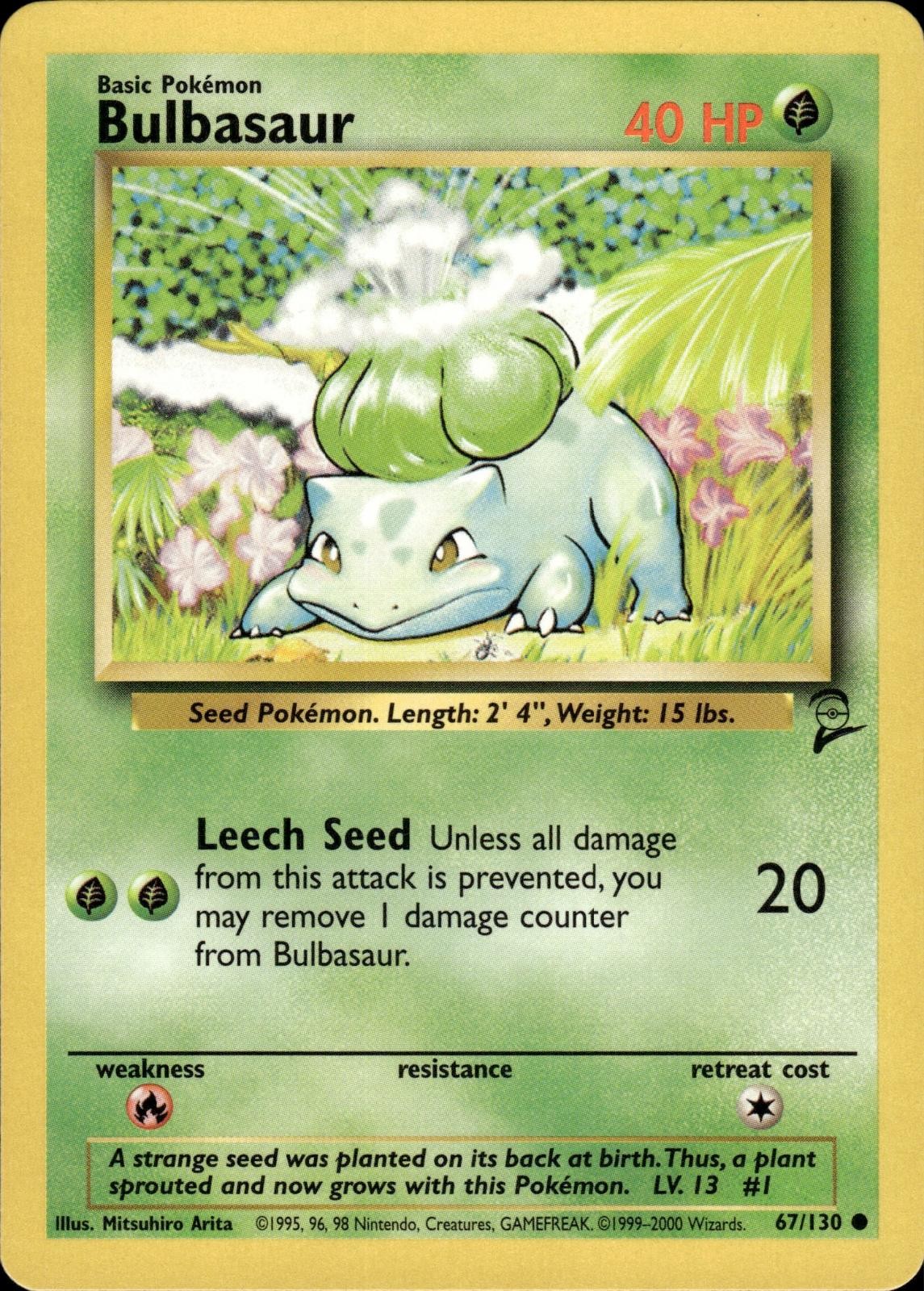 Pokemon Base Set 2 Common Bulbasaur 67/130 – Near Mint (NM)