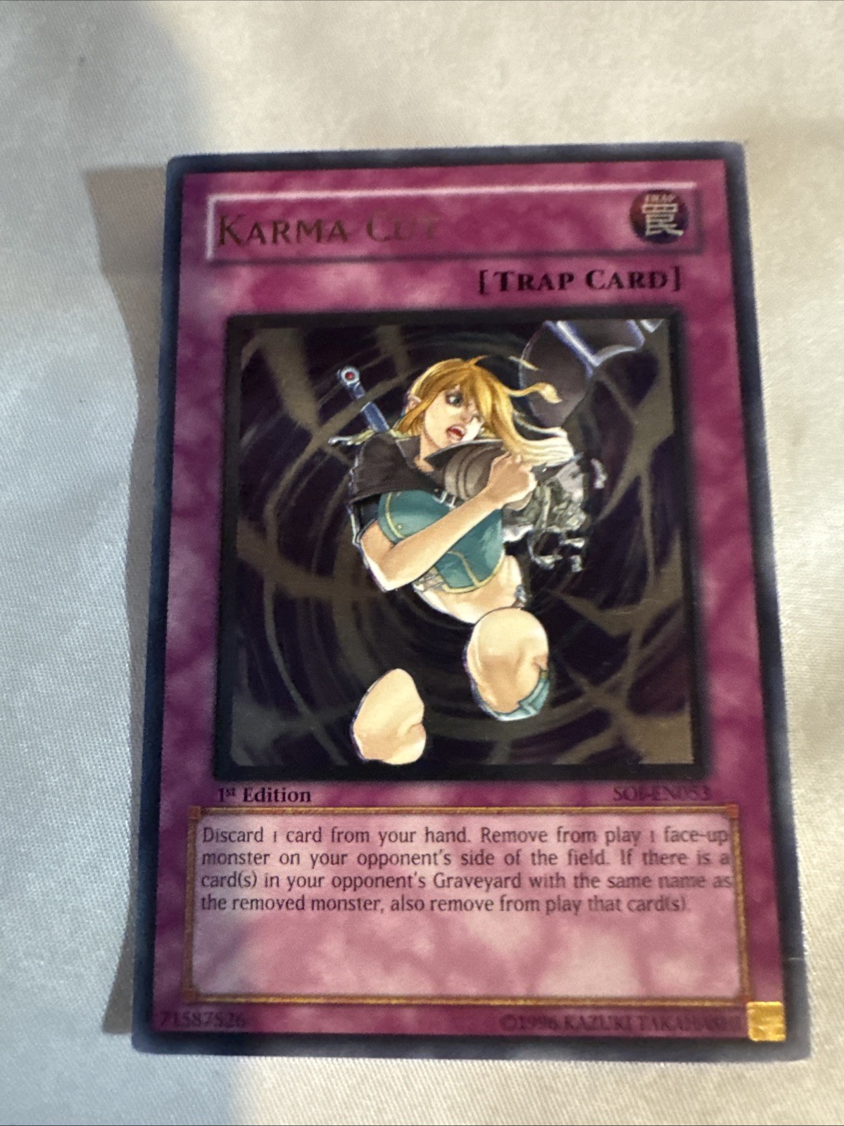 Yu-Gi-Oh! TCG Karma Cut SOI-EN053 Shadow of Infinity Ultimate Rare 1st Edition
