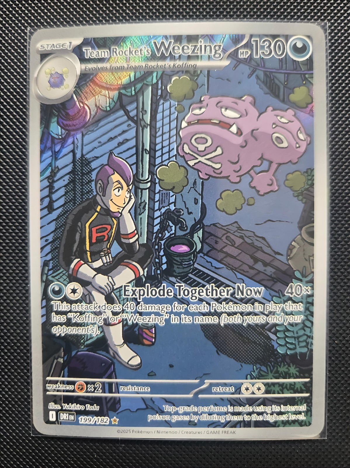 Team Rocket’s Weezing 199/182 Illustration Rare Destined Rivals Pokemon Card
