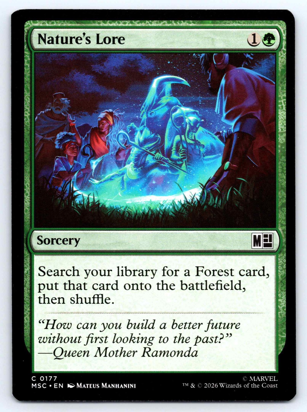 Nature’s Lore #177 MSC Marvel Super Heroes Commander Non-Foil MTG NM