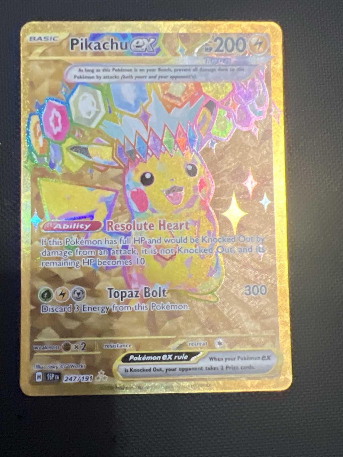 PIKACHU EX 247/191 HYPER RARE SURGING SPARKS POKEMON NM