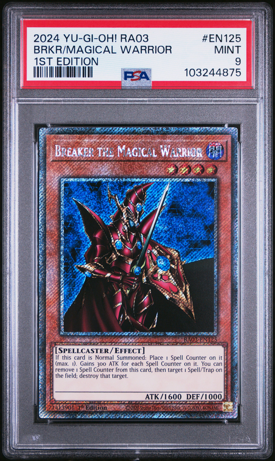 2024 YU-GI-OH! RA03-QUARTER CENTURY BONANZA BREAKER THE MAGICAL WARRIOR PSA 9