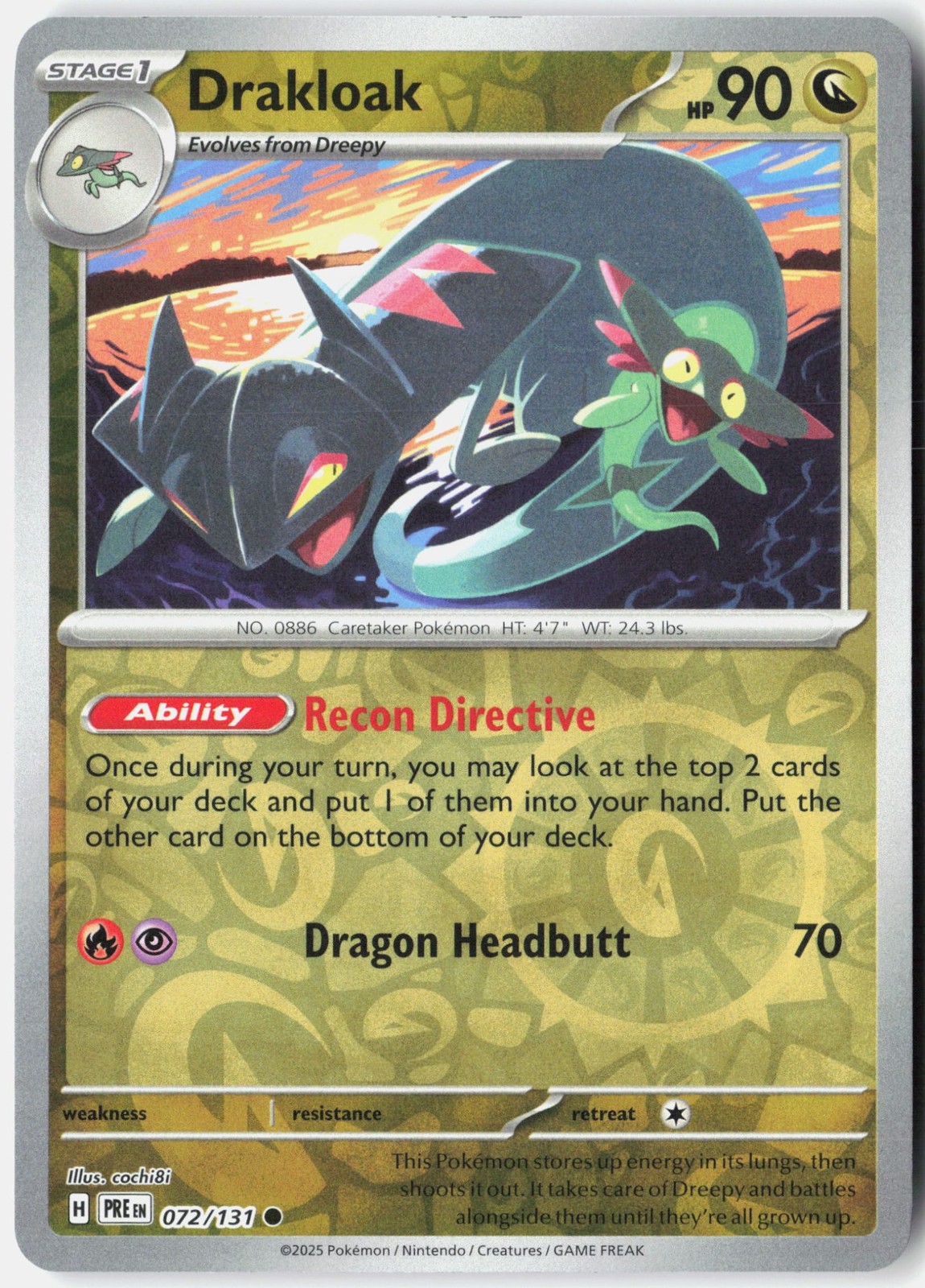 Drakloak Reverse Holofoil [SV: Prismatic Evolutions – 072/131] – NM – Pokemon…