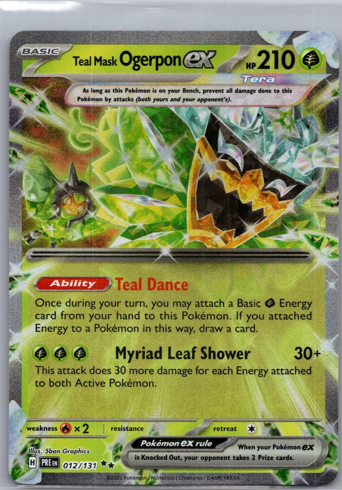 Teal Mask Ogerpon ex 012/131 Holo Double Rare Prismatic Evolutions Pokemon NM
