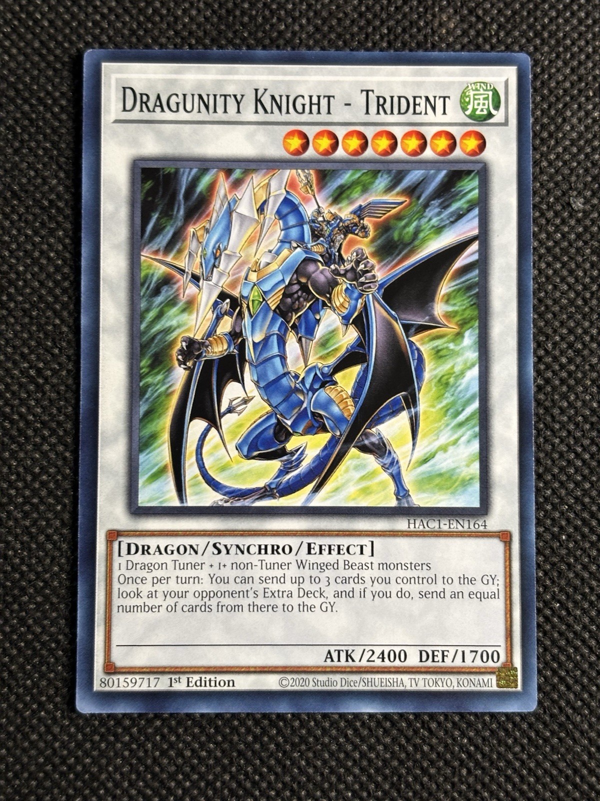 YuGiOh! – Dragunity Knight – Trident HAC1-EN164 Common 1st Edition Near Mint