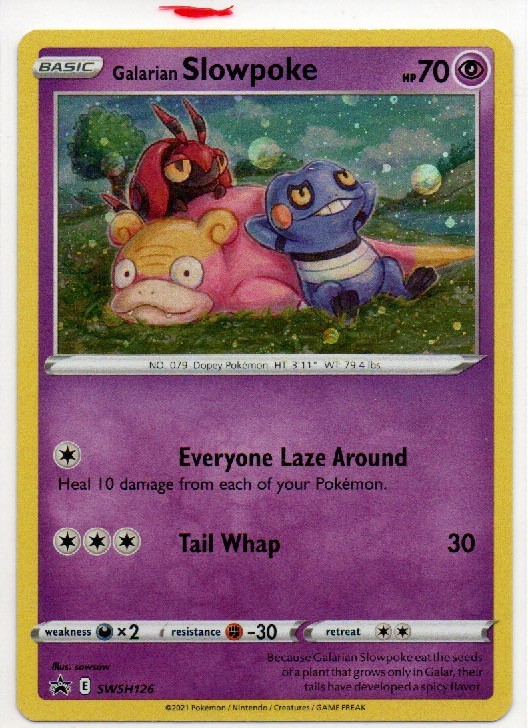 Galarian Slowpoke SWSH126 Holo Promo Sword & Shield Promo Pokemon Holo Near Mint
