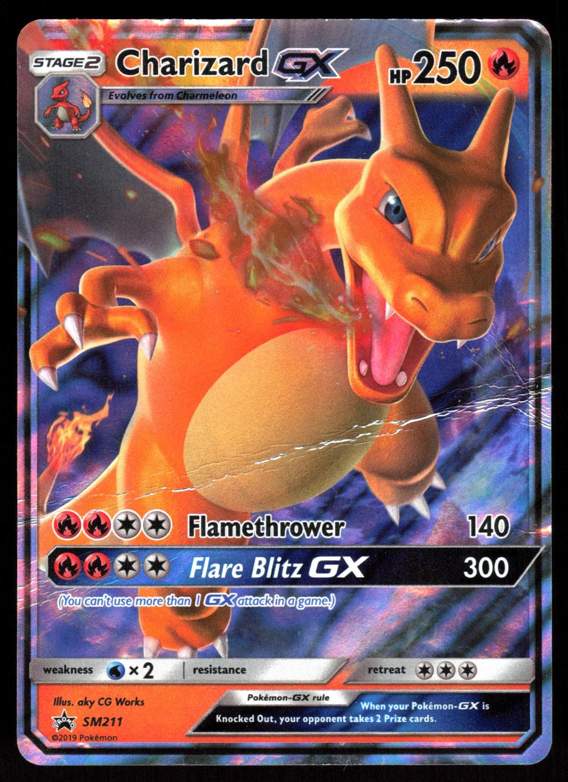 POKEMON CHARIZARD GX – SUN & MOON PROMO SM211 HOLO PROMO DMG