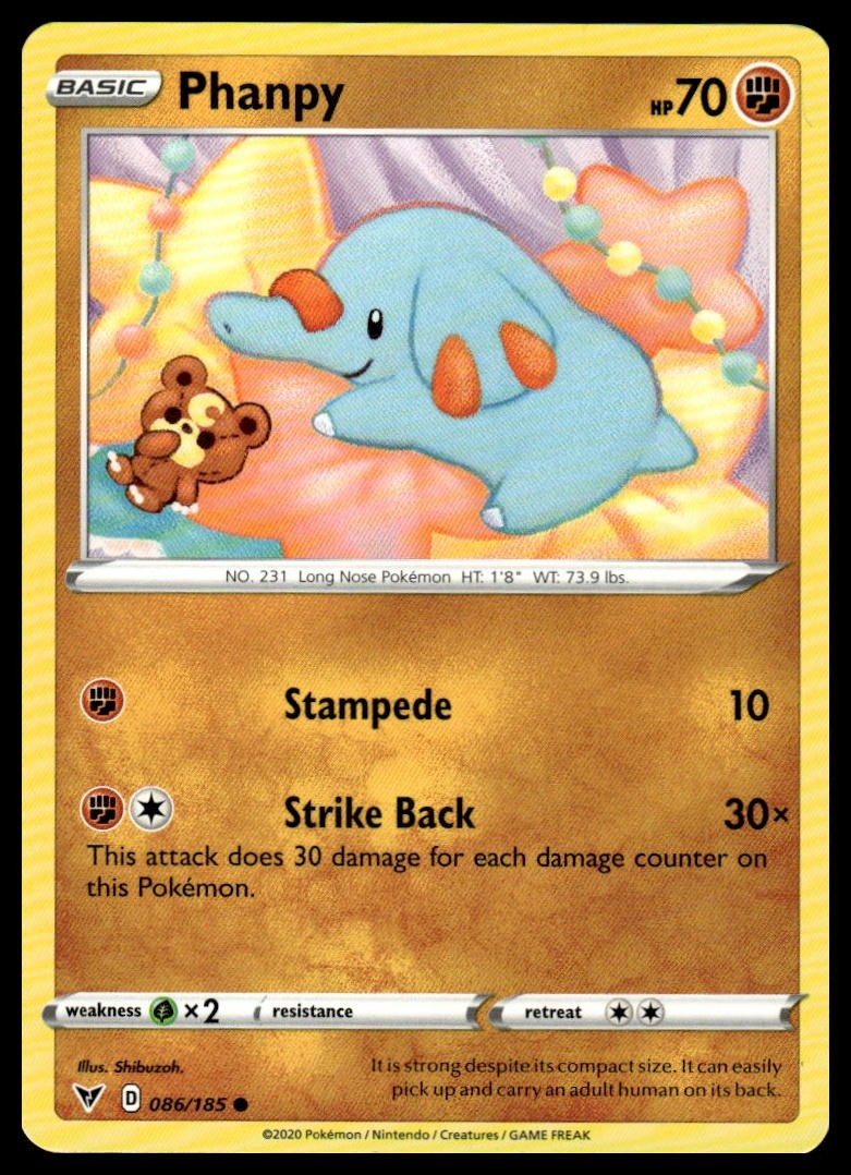 #086/185 Phanpy SWSH04: Vivid Voltage