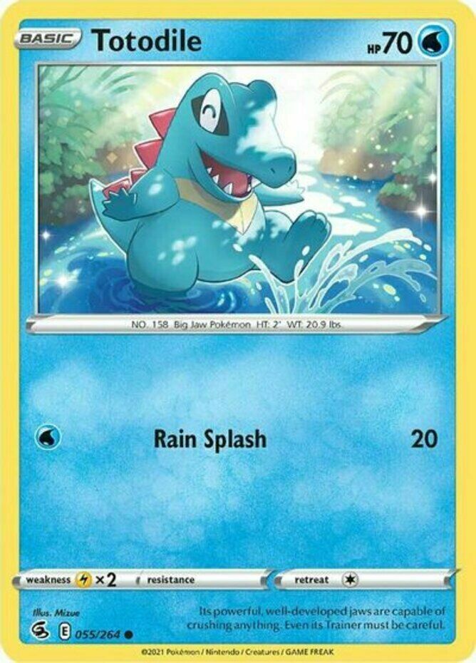 Pokemon – 4x Totodile – 055/264 – Fusion Strike – NM/M -New