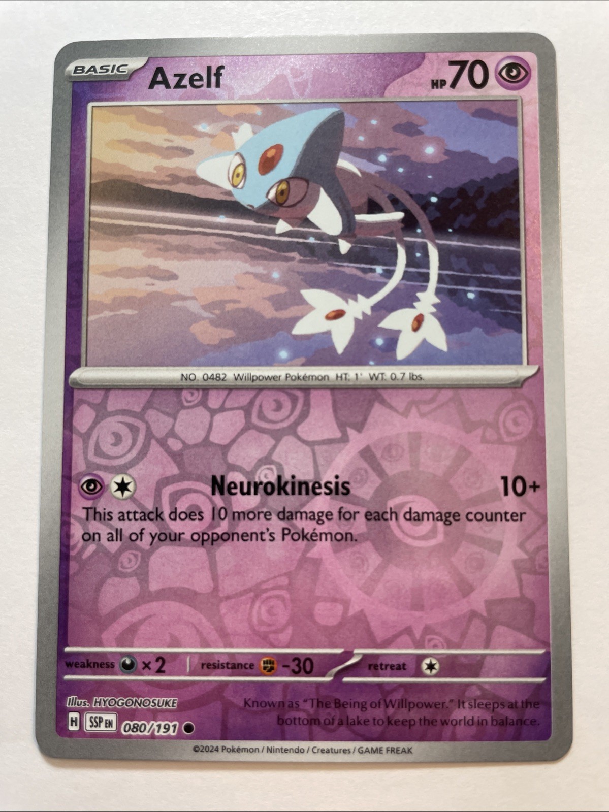Azelf 080/191 – Sv08: Surging Sparks Reverse Holo (NM)