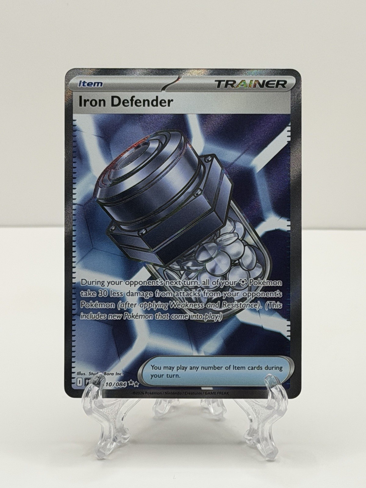 🔥Pokémon TCG-Iron Defender-110/084-Me05: Pitch Black-Full Art-Holo-M/NM!🔥