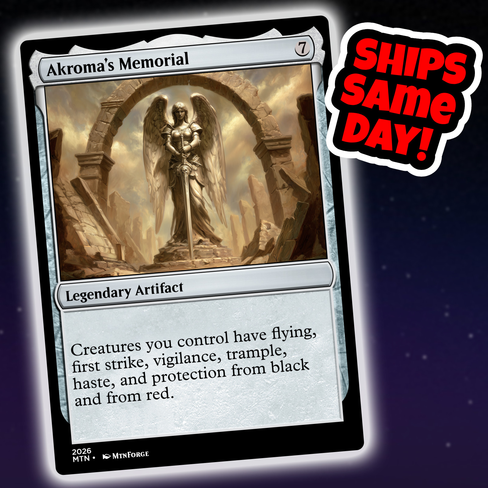Akroma’s Memorial – Custom Art Magic: The Gathering Playtest Card – Commander