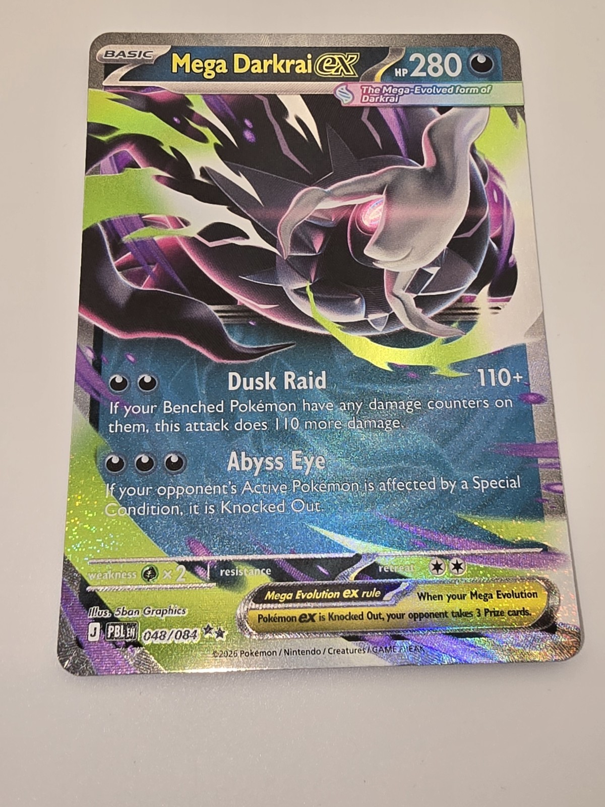 Mega Darkrai ex 048/084 Me05: Pitch Black Holo