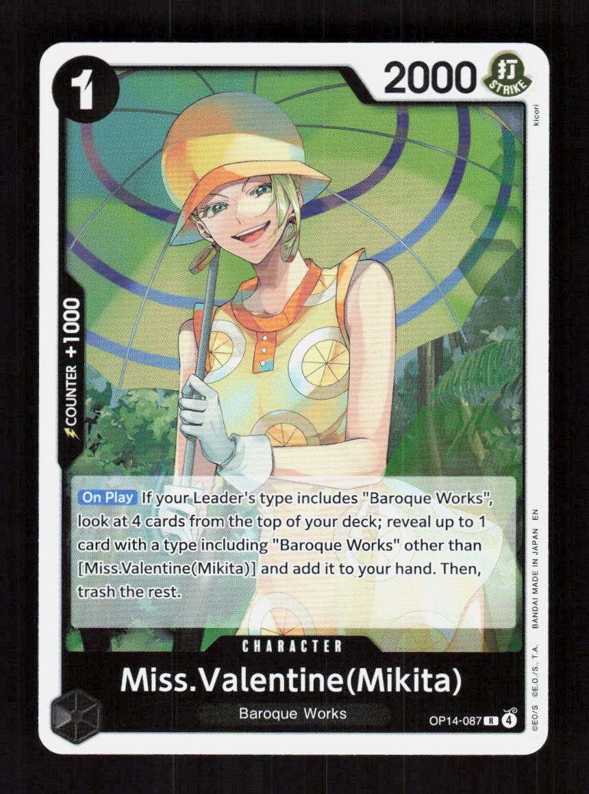 Miss.Valentine(Mikita) Foil OP14-087 The Azure Sea’s Seven R NM