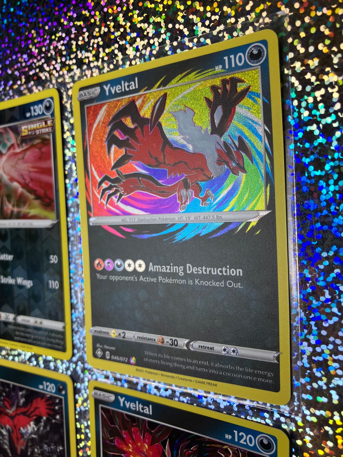 Pokemon Yveltal: Amazing Rare 046/072; Holo 54/73, 019/025; Reverse Holo 175/264