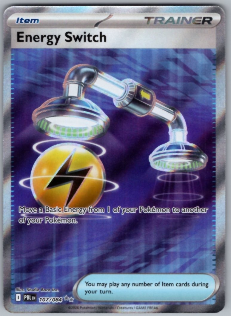 Energy Switch 107/084 Me05: Pitch Black Full Art Holo Near Mint Condition