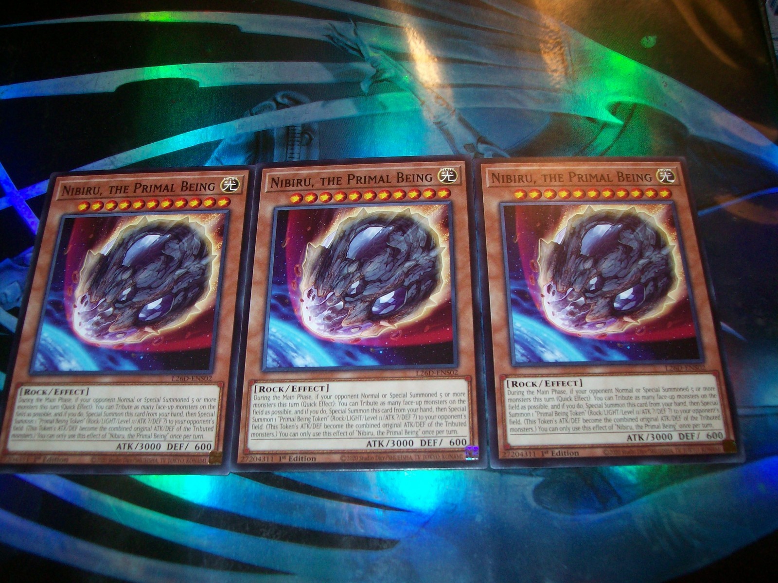 3x Nibiru, the Primal Being 1st Edition Common L26D-ENS02 Yu-Gi-Oh!