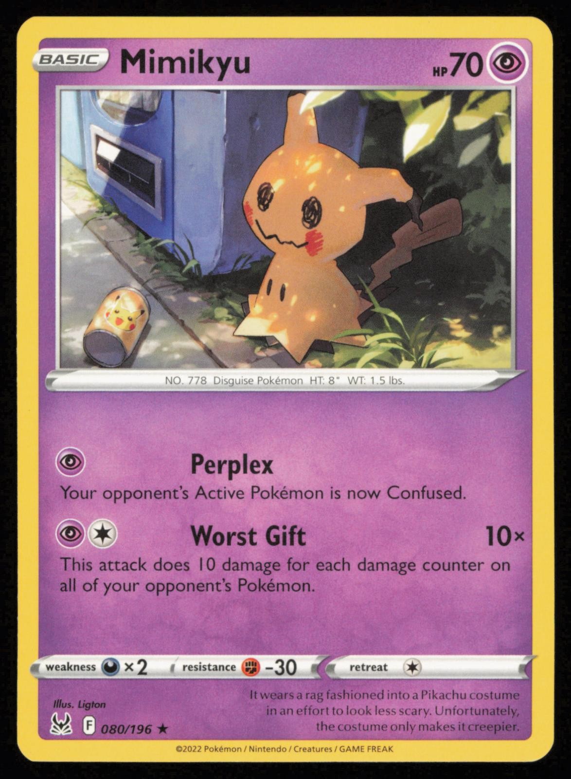 Mimikyu 080/196 Rare Pokemon Lost Origin LOR NM