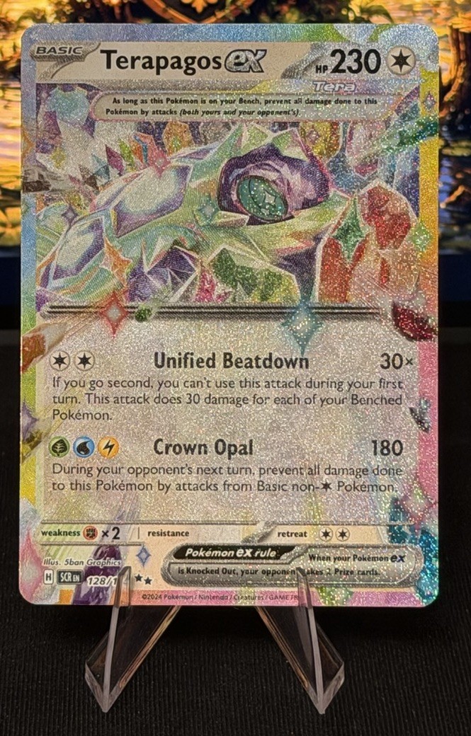 TERAPAGOS EX 128/142 DOUBLE RARE STELLAR CROWN POKEMON HOLO NEAR MINT