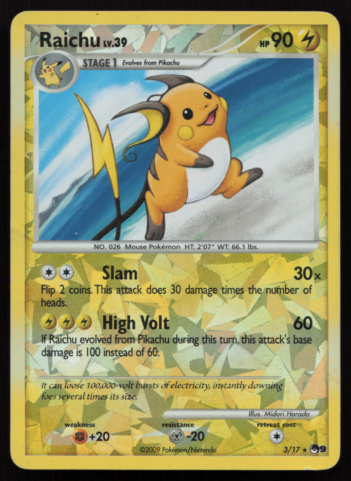 PL Raichu 003/017 POP Series 9 Reverse Holo