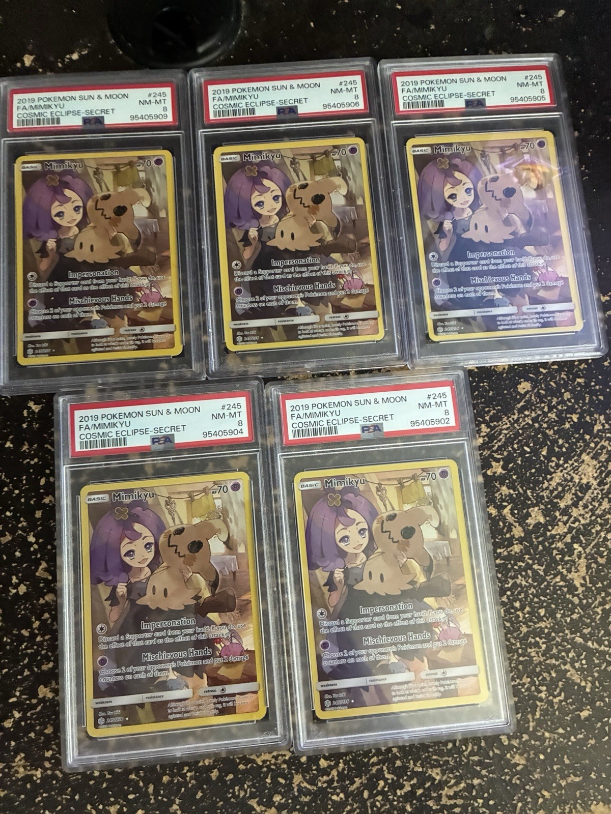 Mimikyu Full Art Cosmic Eclipse Pokémon TCG Card 245/236 PSA 8