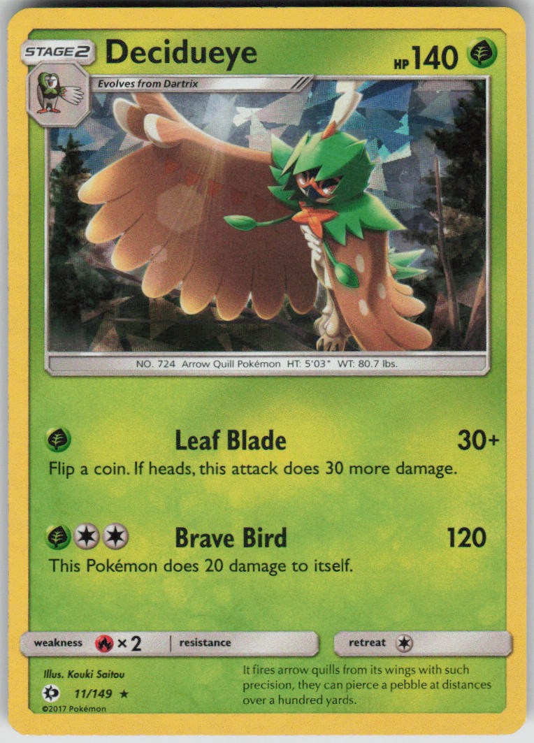Pokemon Decidueye – (Cracked Ice Holo) Holo Rare Deck Exclusives 011/149 NM