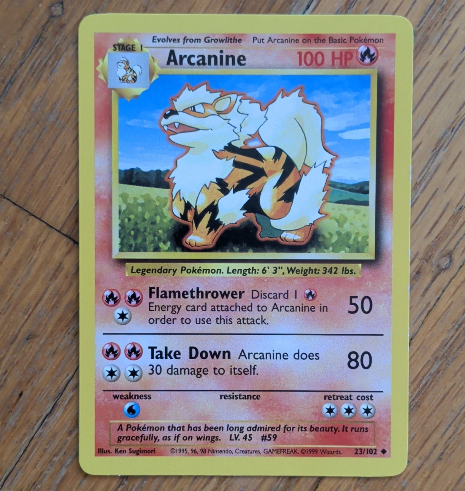 Wizards of the Coast Arcanine 23/102 Base Set Rare 1999