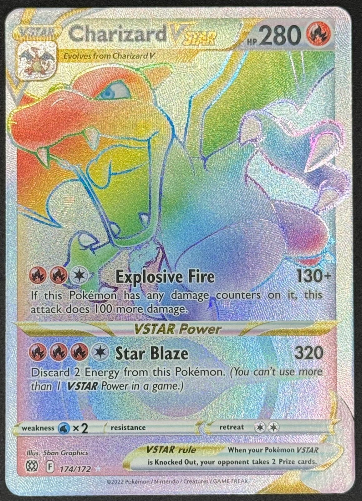 Charizard VSTAR 174/172 Pokemon TCG SWSH09: Brilliant Stars Secret Rare NM