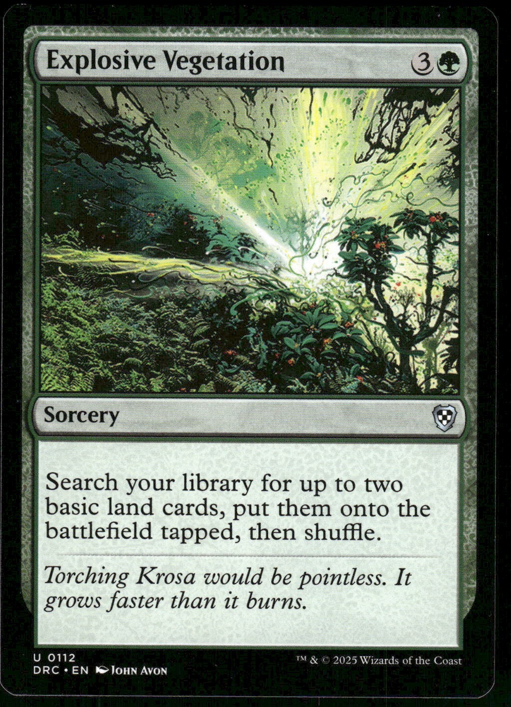1x Explosive Vegetation – Commander: Aetherdrift – NM – MTG